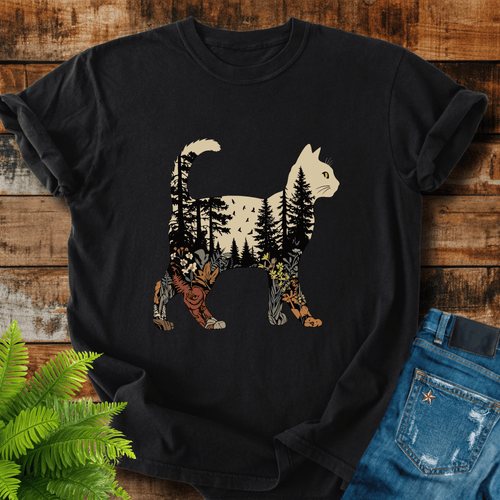 Forest Cat Silhouette T-shirt
