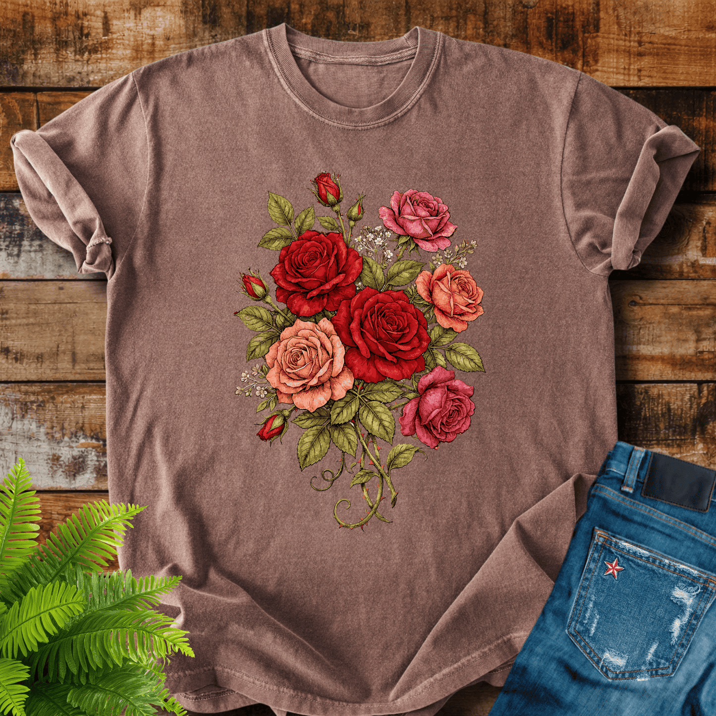 Vintage Rose Bouquet T-shirt
