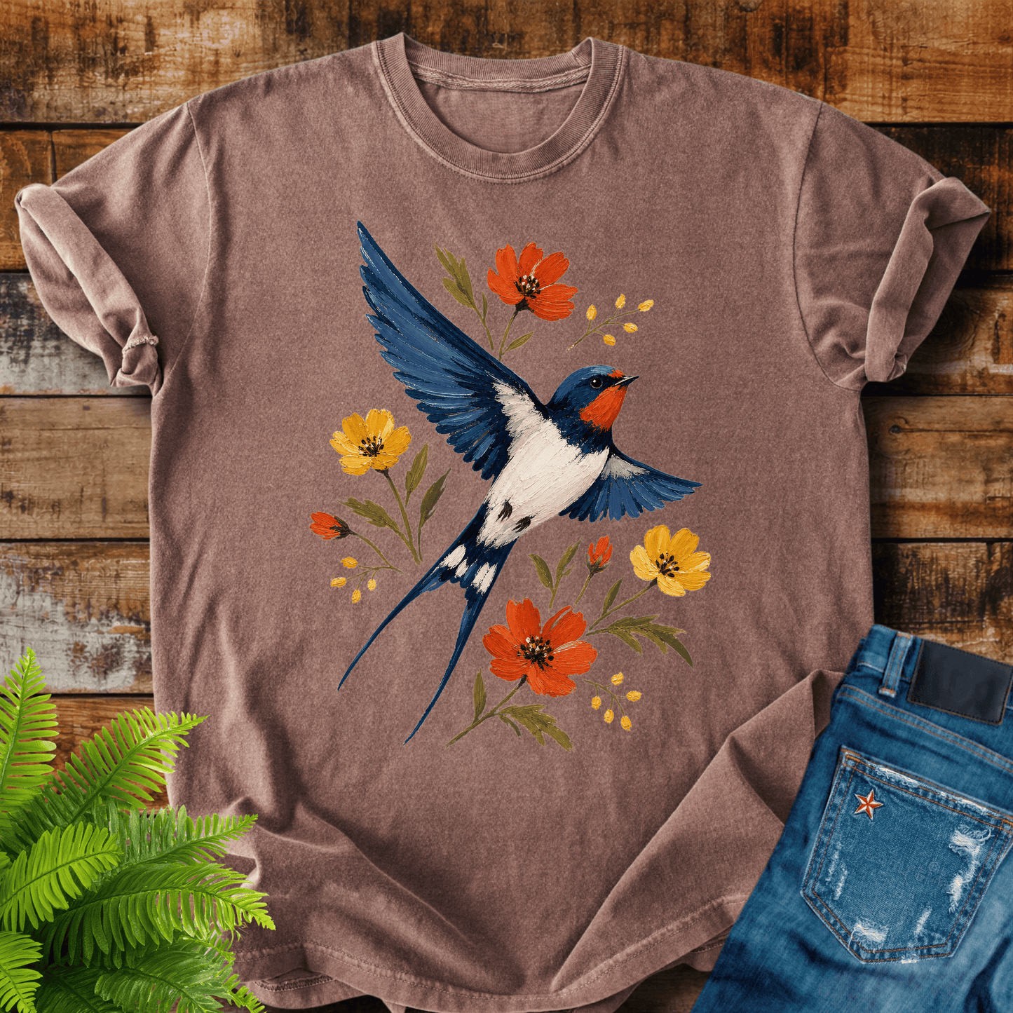 Floral Swallow T-shirt