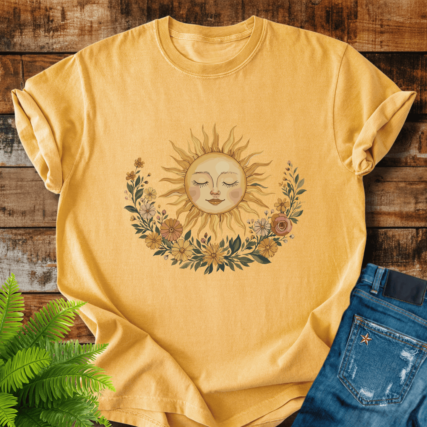 Floral Sun Face T-shirt