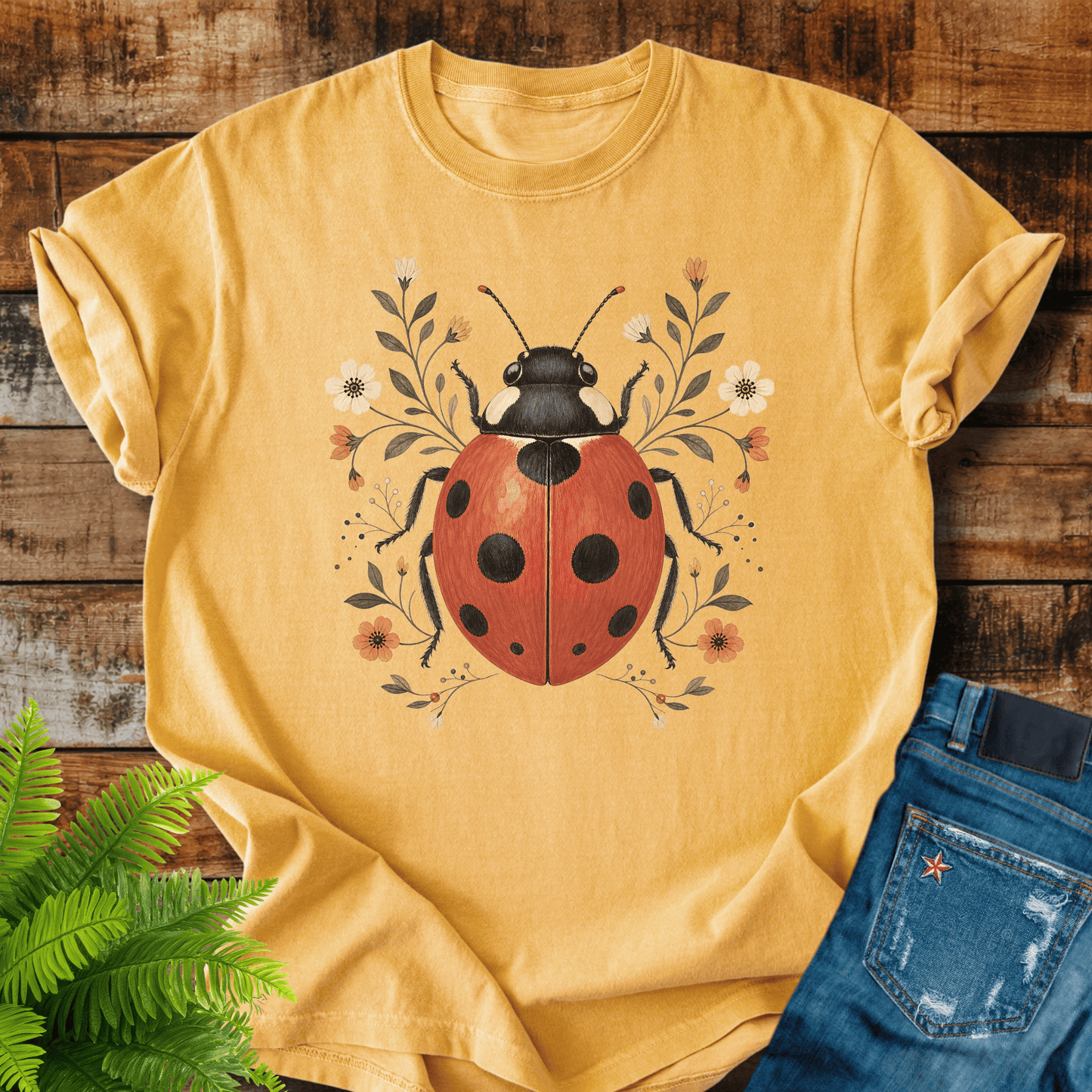 Floral Ladybug T-shirt