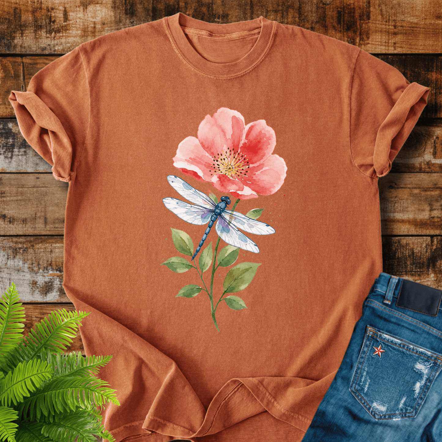Dragonfly Flower T-shirt