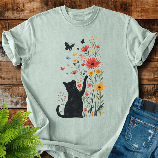 Black Cat Garden T-shirt