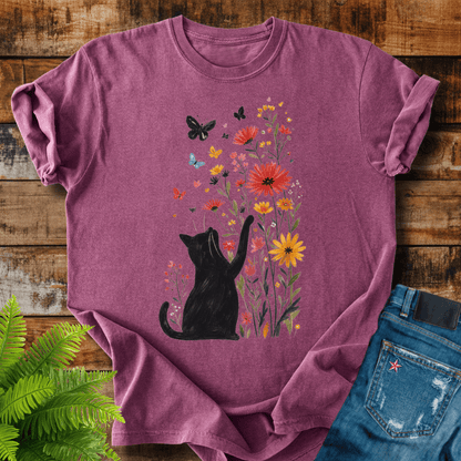 Black Cat Garden T-shirt