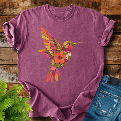Floral Hummingbird T-shirt