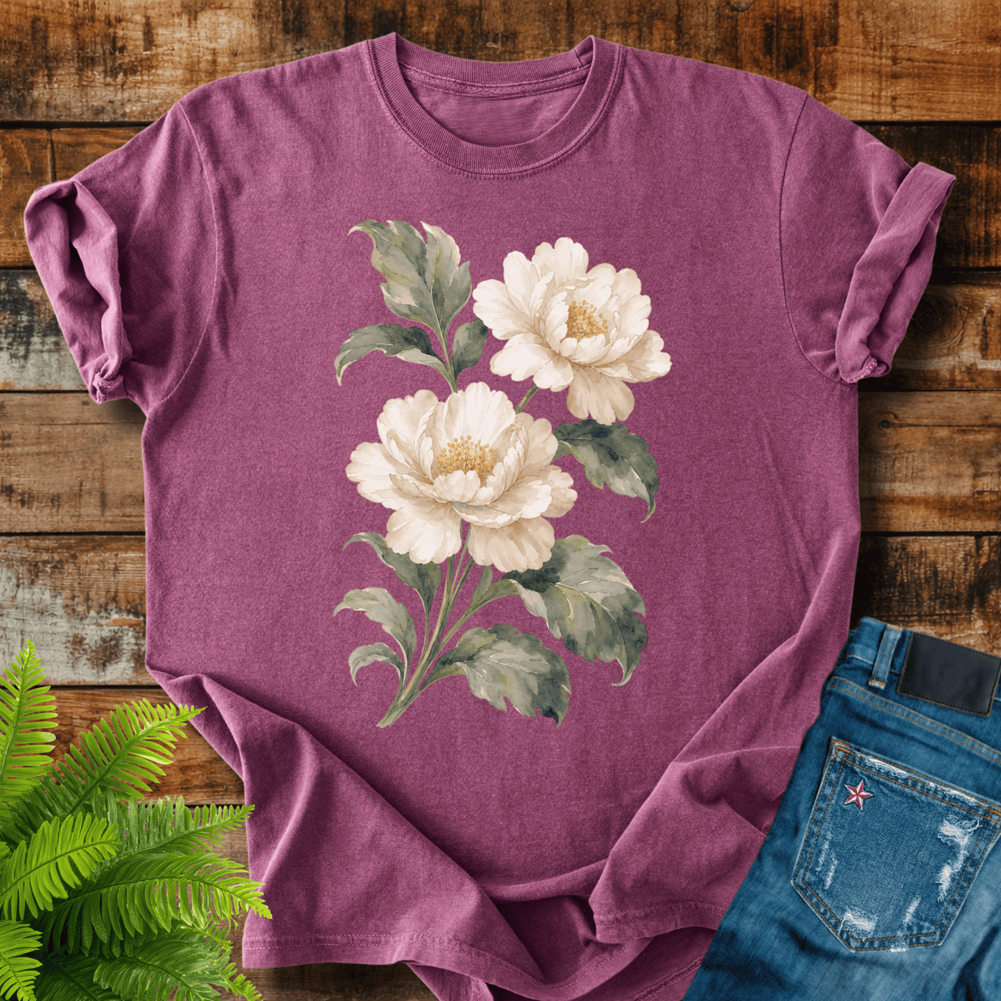 White Peonies T-shirt