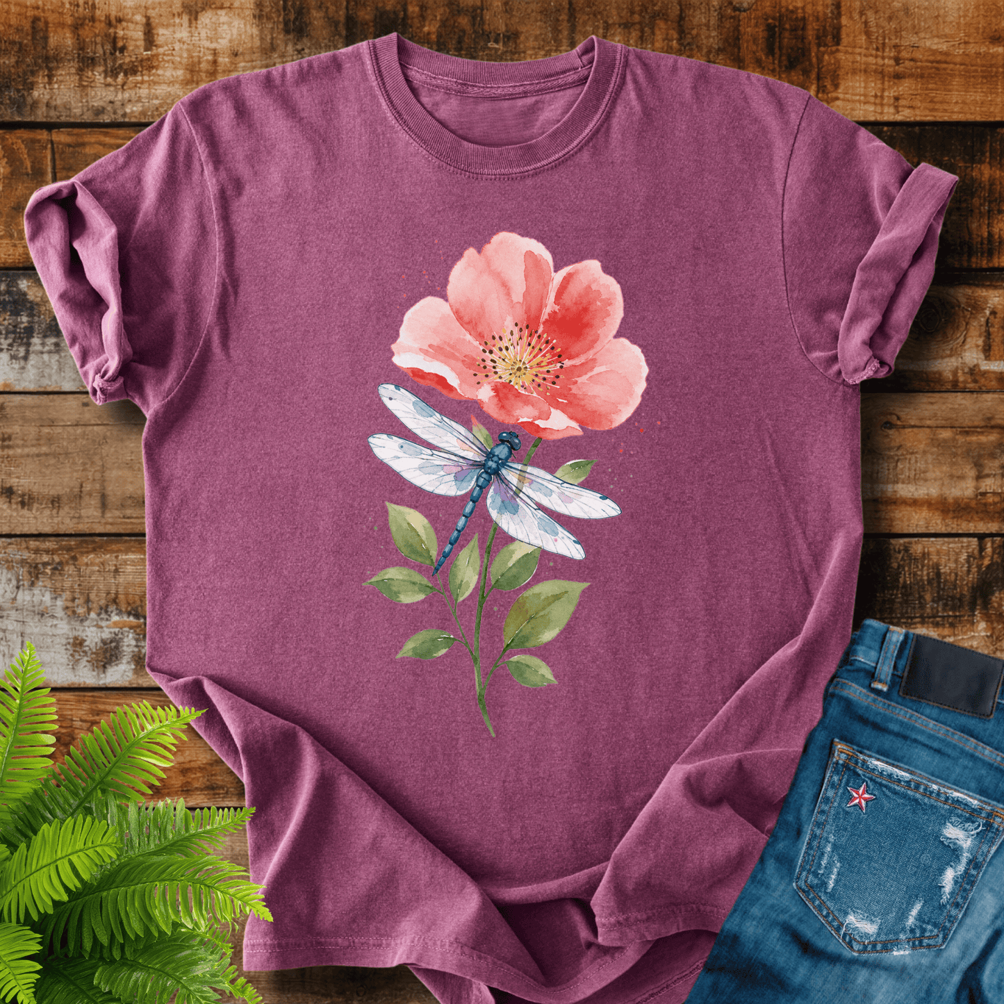Dragonfly Flower T-shirt
