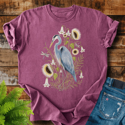 Heron Wildflowers T-shirt