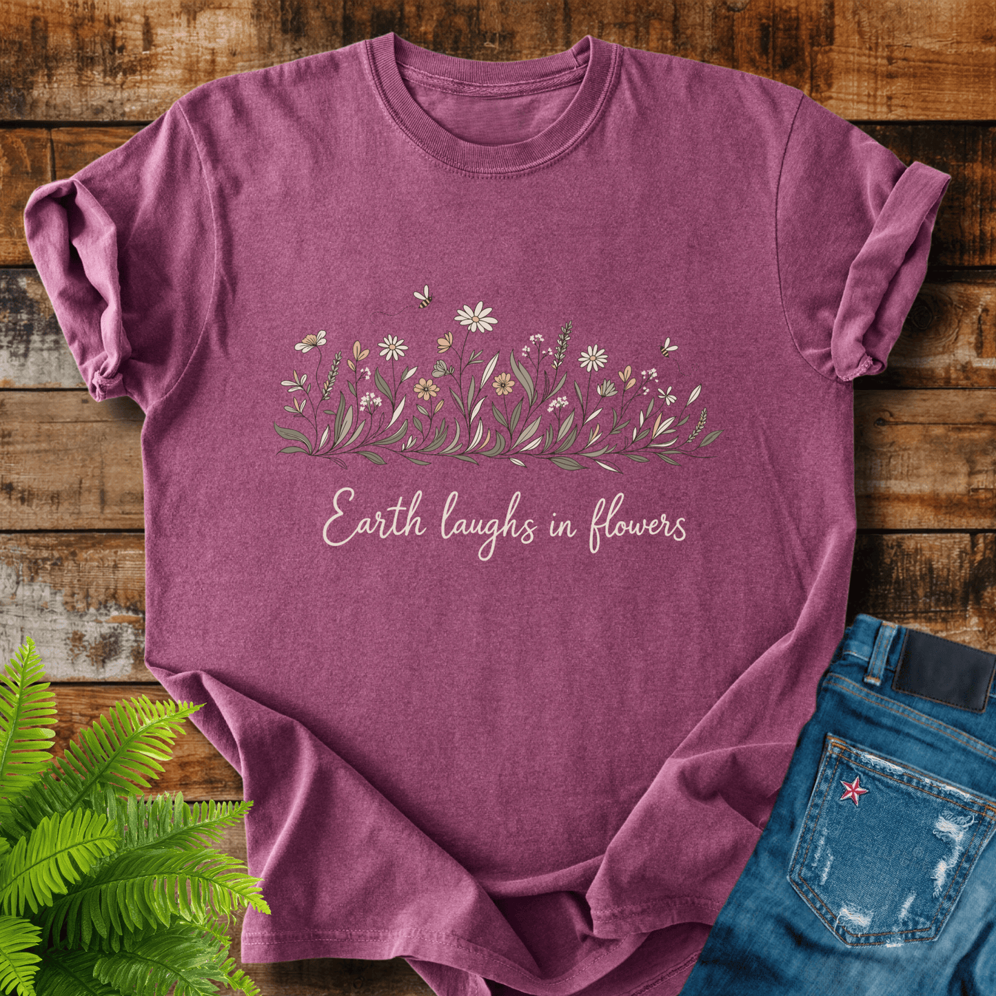 Earth Laughs Flowers T-shirt