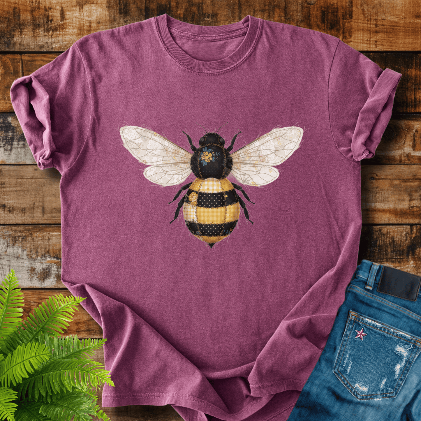 Faux Patchwork Bumblebee T-shirt
