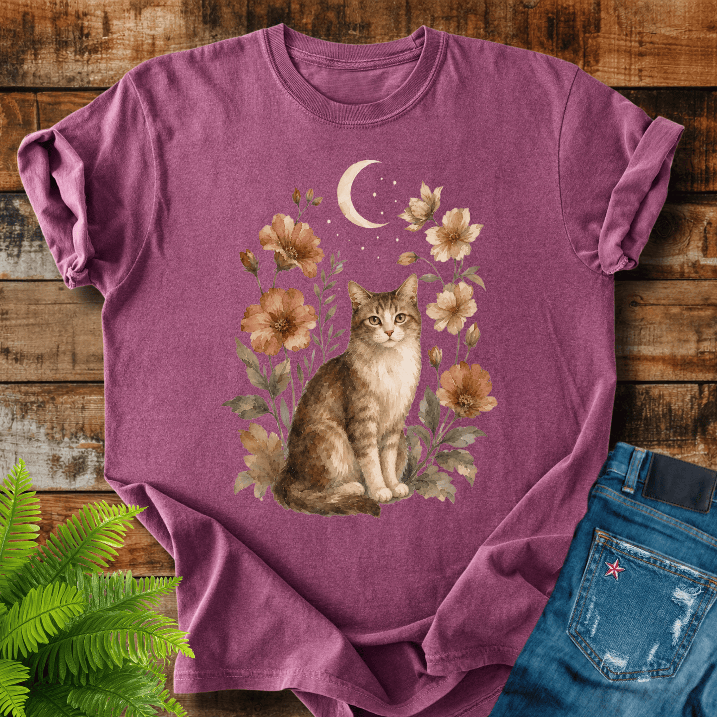 Moonlit Cat T-shirt