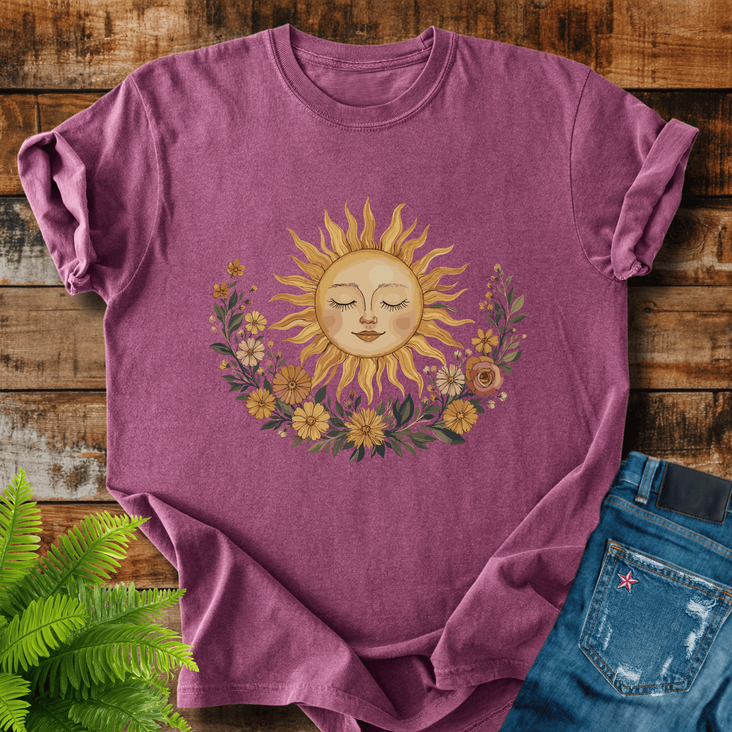 Floral Sun Face T-shirt