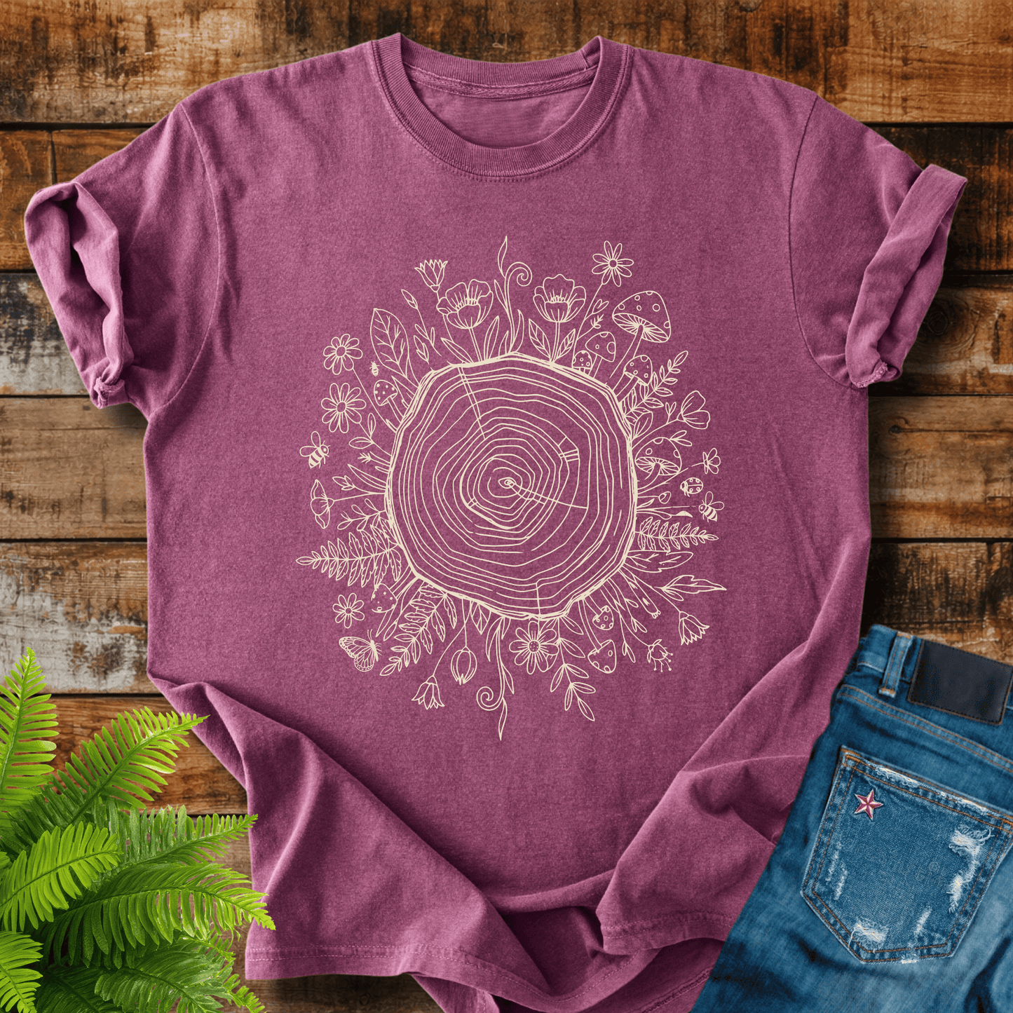 Floral Tree Rings T-shirt