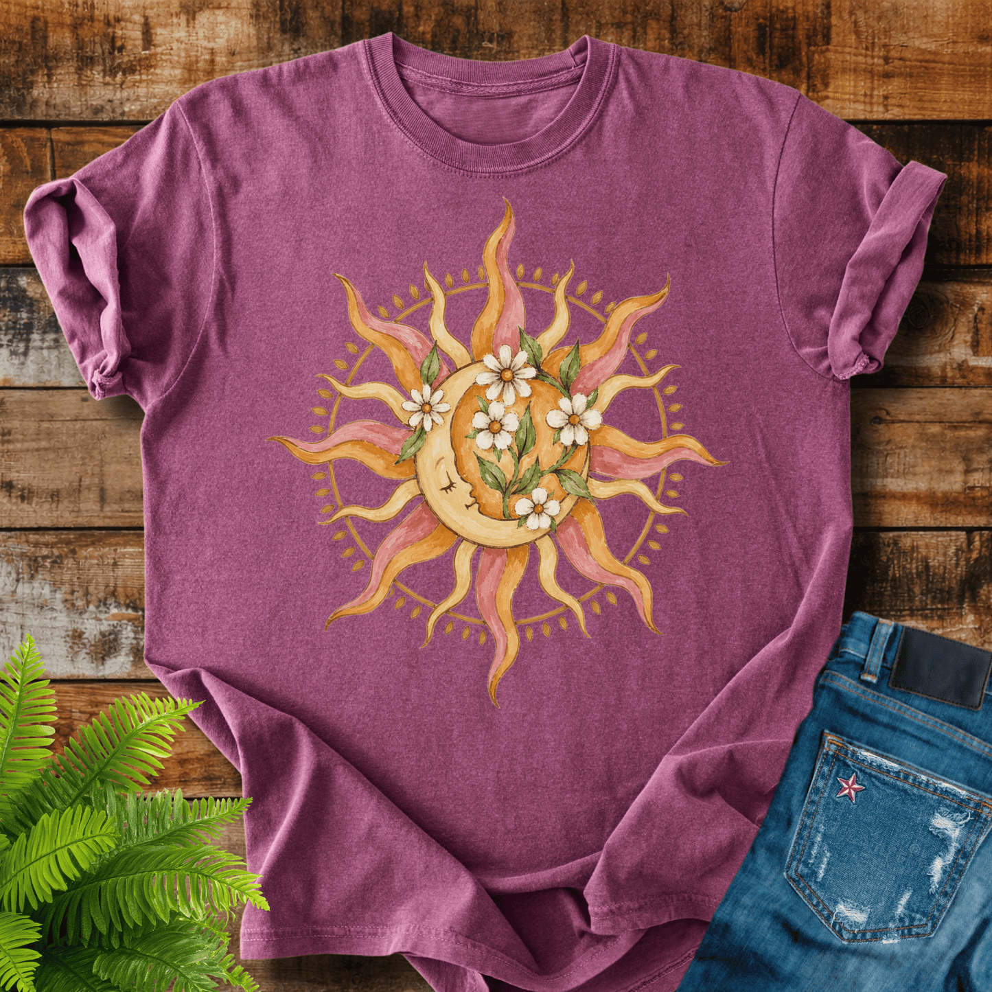 Floral Sun Moon T-shirt