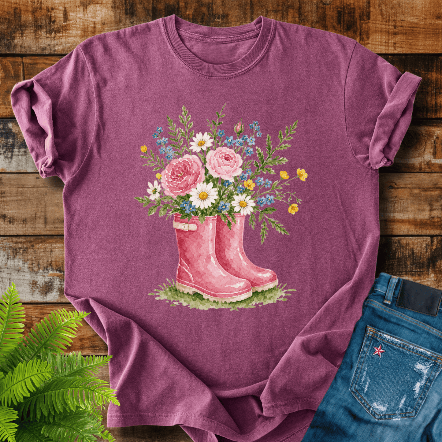 Floral Rainboots T-shirt