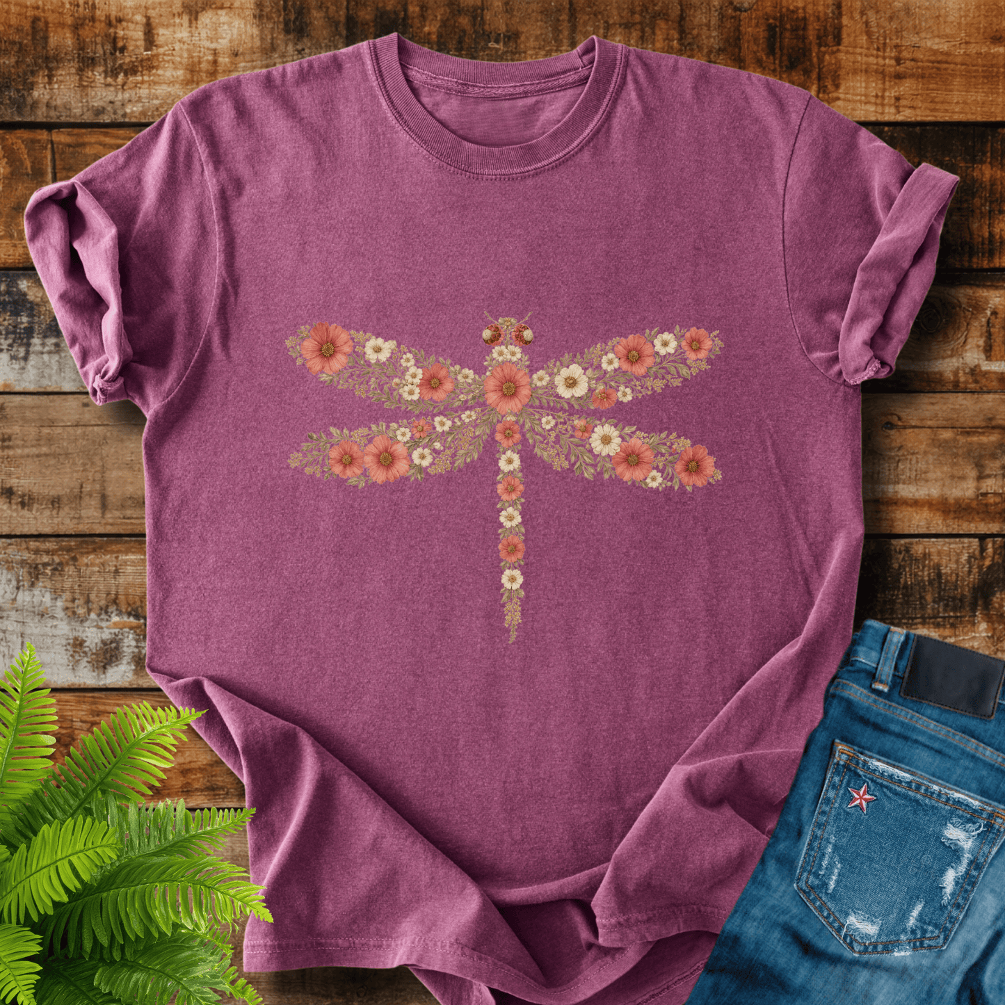 Floral Dragonfly T-shirt