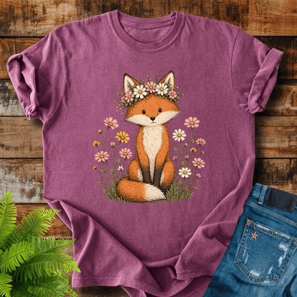 Flower Crown Fox T-shirt