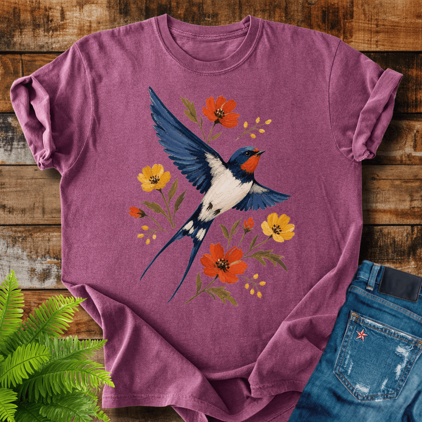 Floral Swallow T-shirt