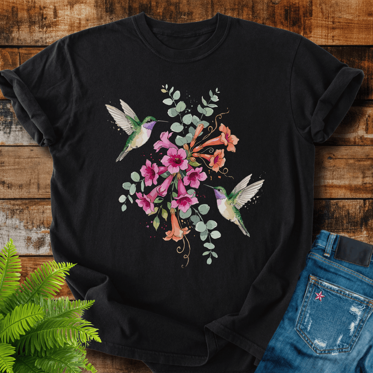 Hummingbird Bouquet T-shirt