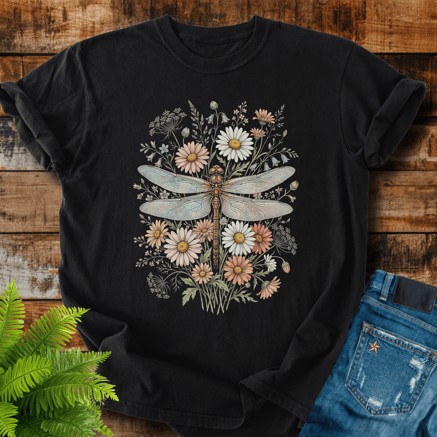 Floral Dragonfly T-shirt