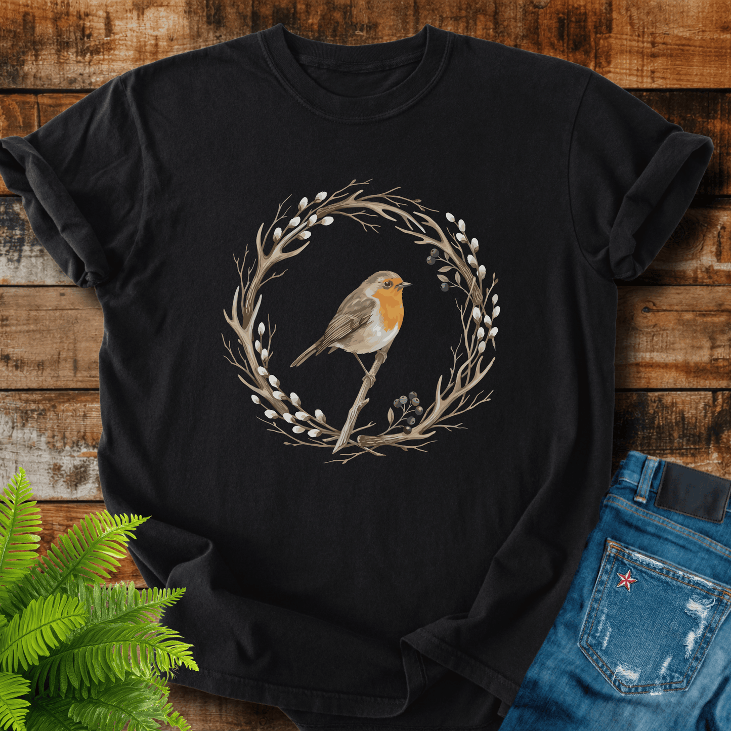 Robin Wreath T-shirt