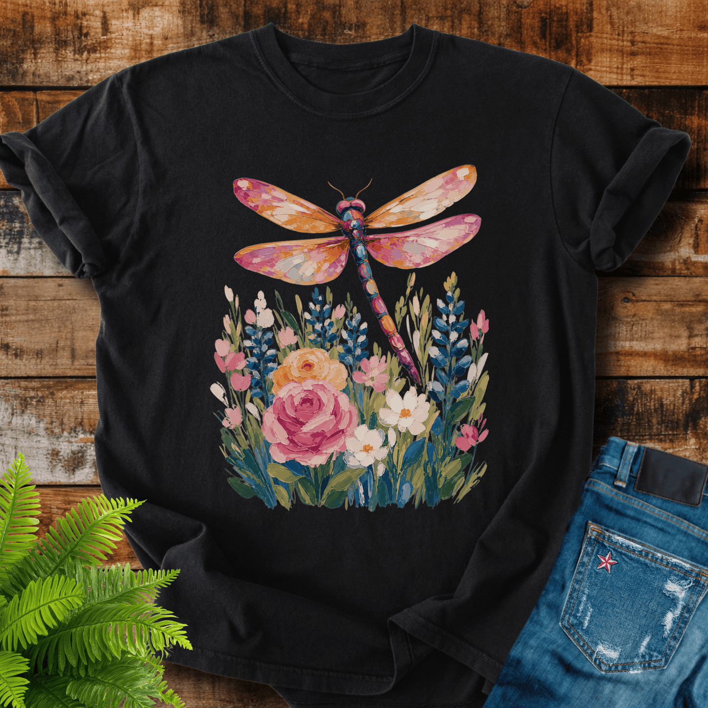 Floral Dragonfly T-shirt
