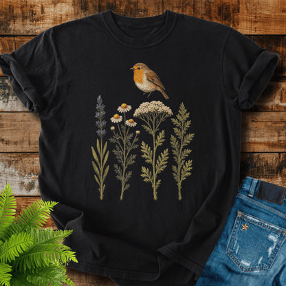 Robin Wildflowers T-shirt