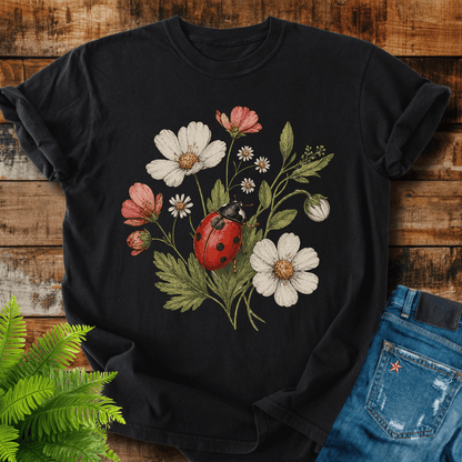 Ladybug Flowers T-shirt
