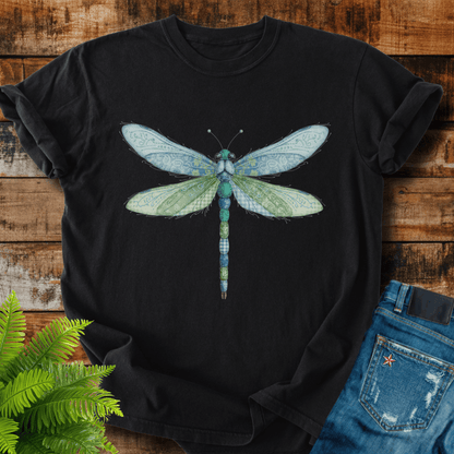 Faux Patchwork Dragonfly T-shirt