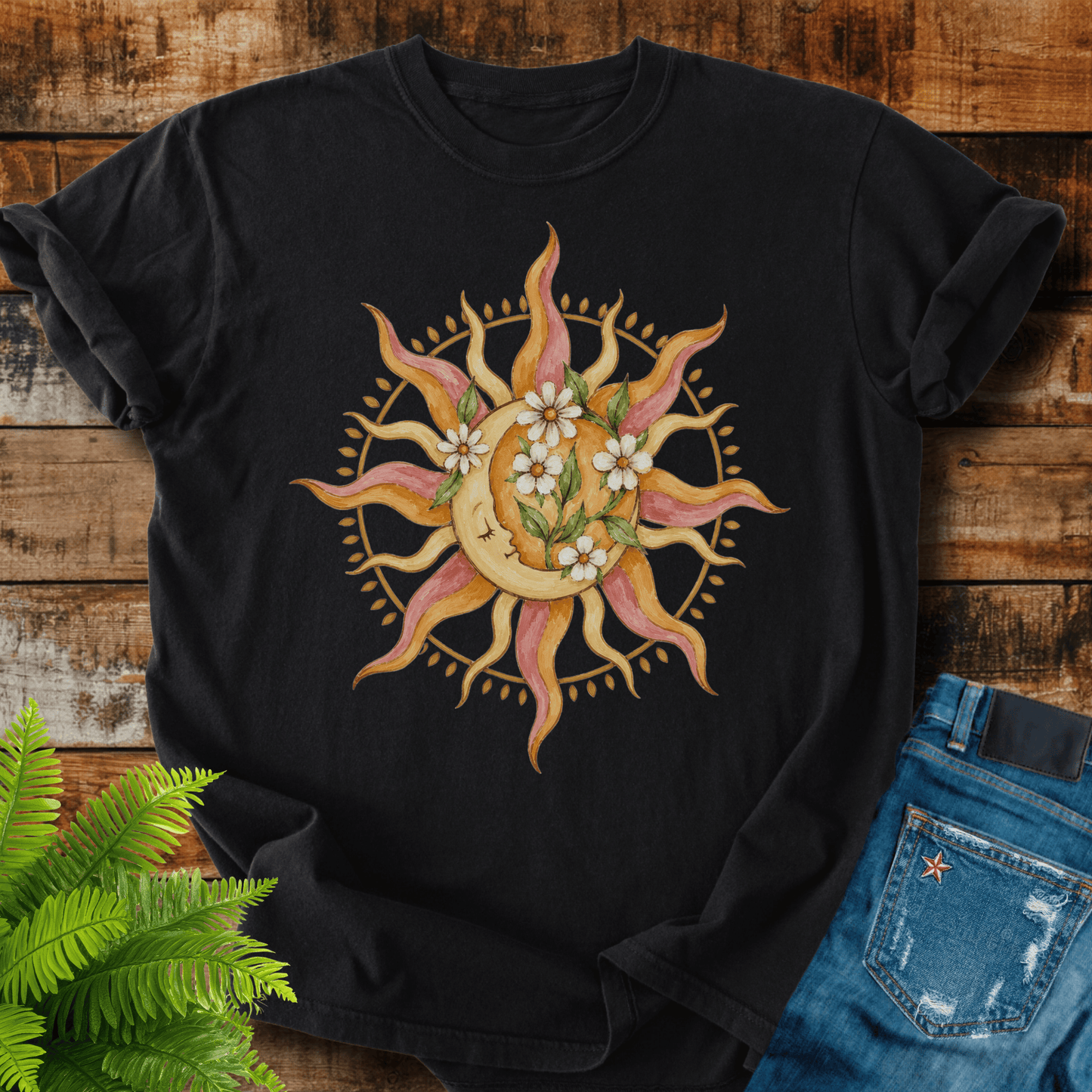 Floral Sun Moon T-shirt