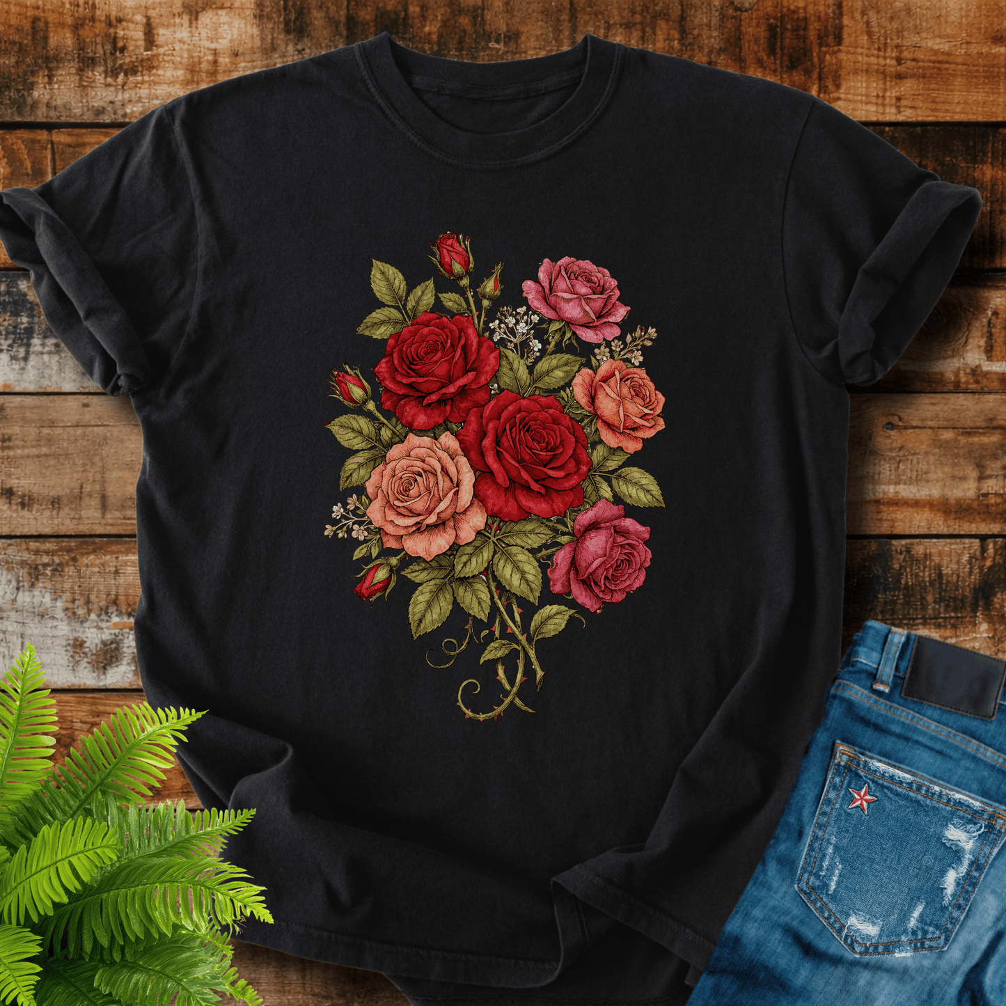Vintage Rose Bouquet T-shirt