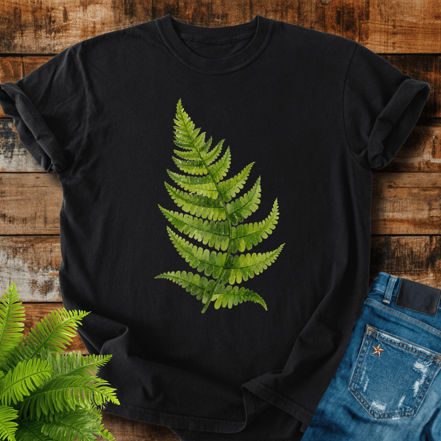 Watercolor Fern Leaf T-shirt