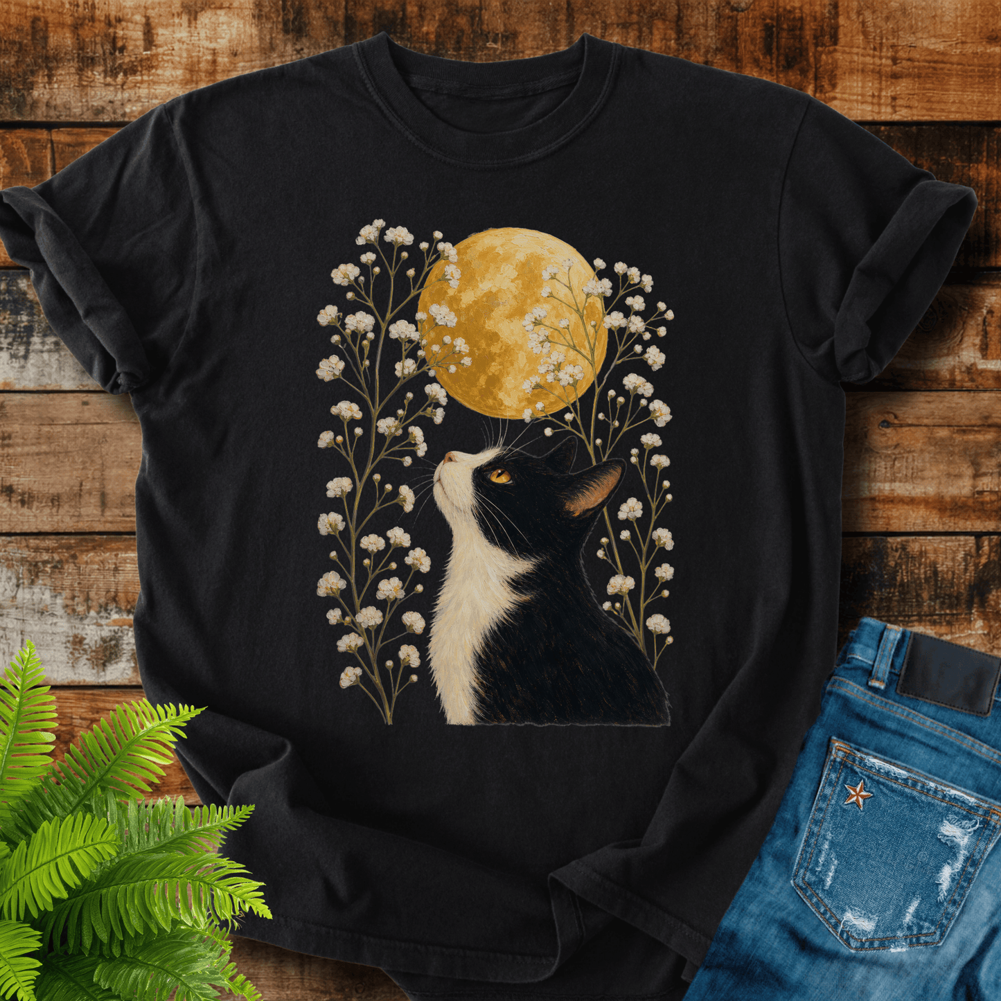 Moonlit Cat T-shirt