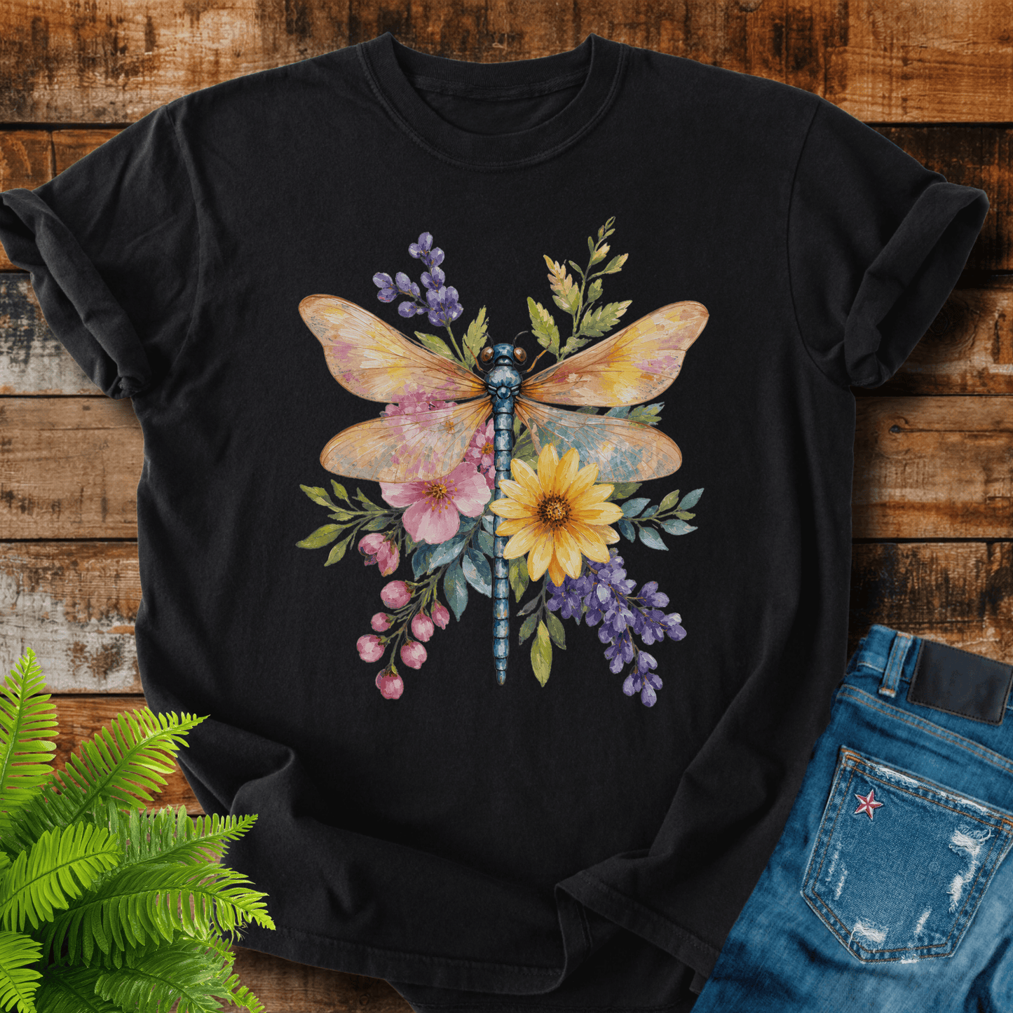 Floral Dragonfly T-shirt