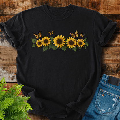 Sunflowers Butterflies T-shirt