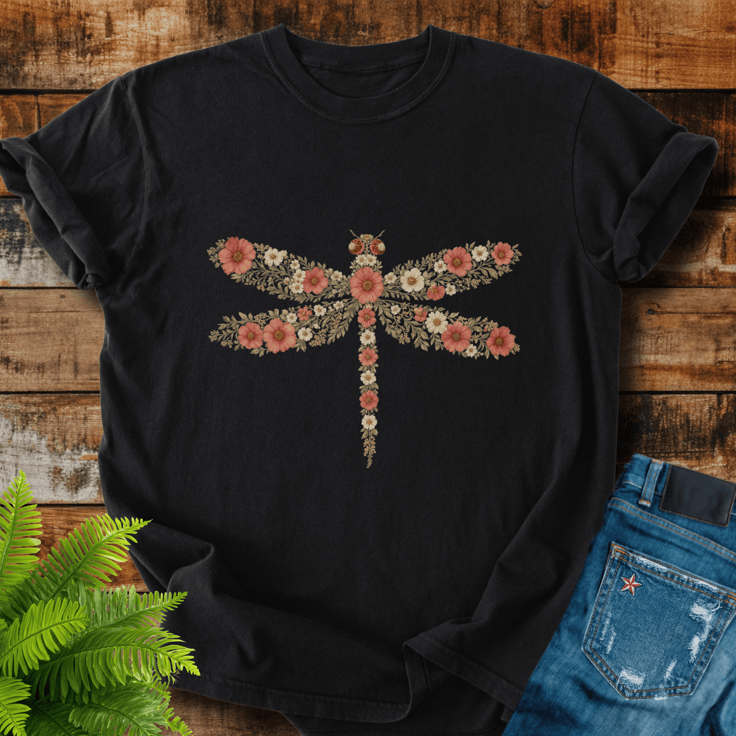 Floral Dragonfly T-shirt