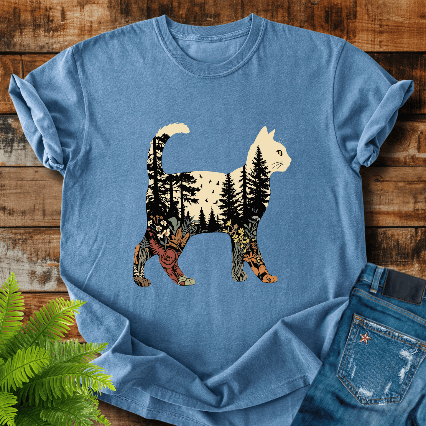 Forest Cat Silhouette T-shirt