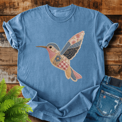 Faux Patchwork Hummingbird T-shirt