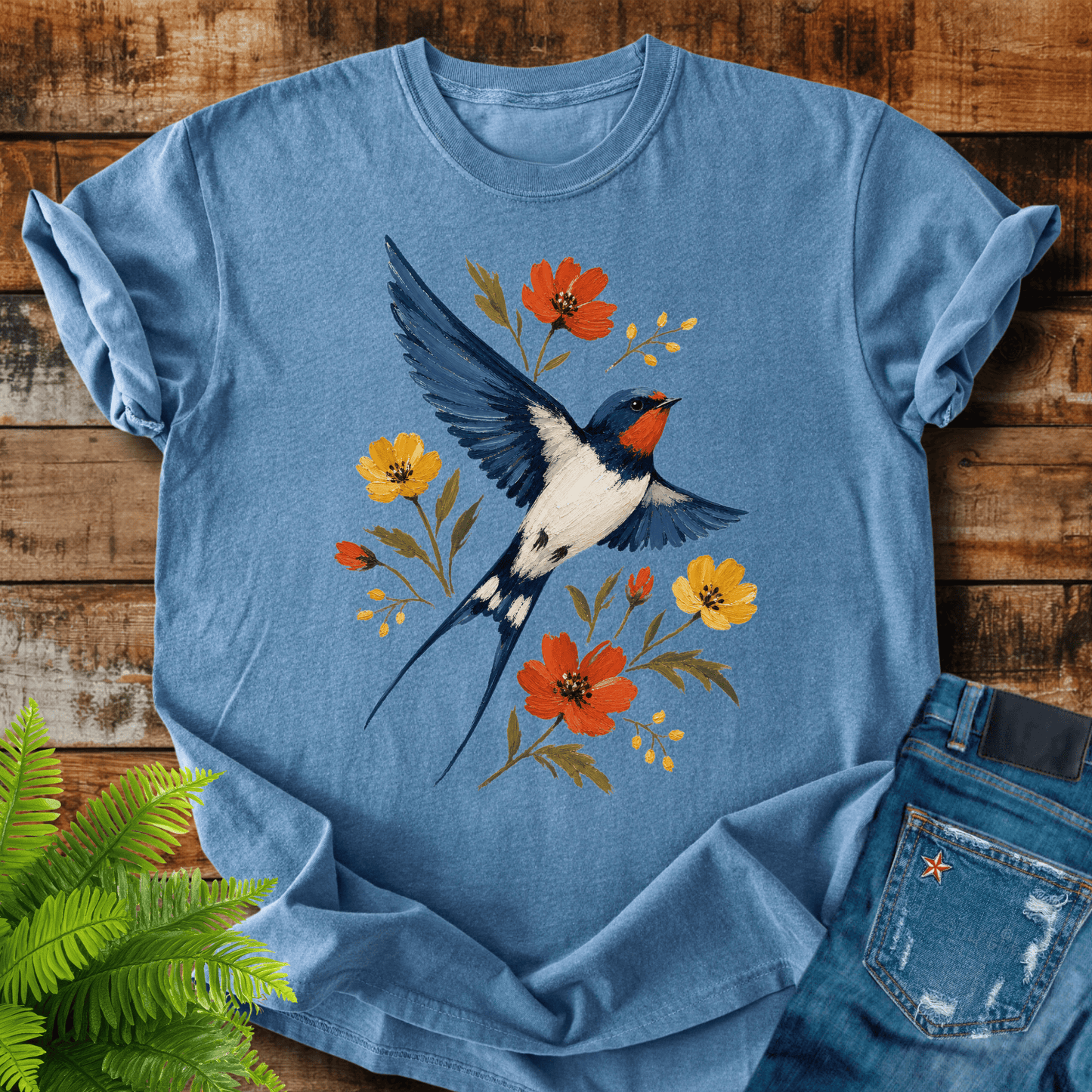 Floral Swallow T-shirt