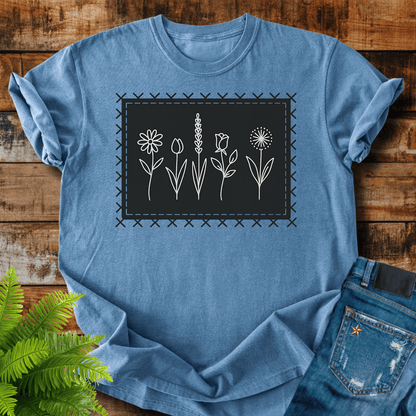 Wildflower Line Art T-shirt