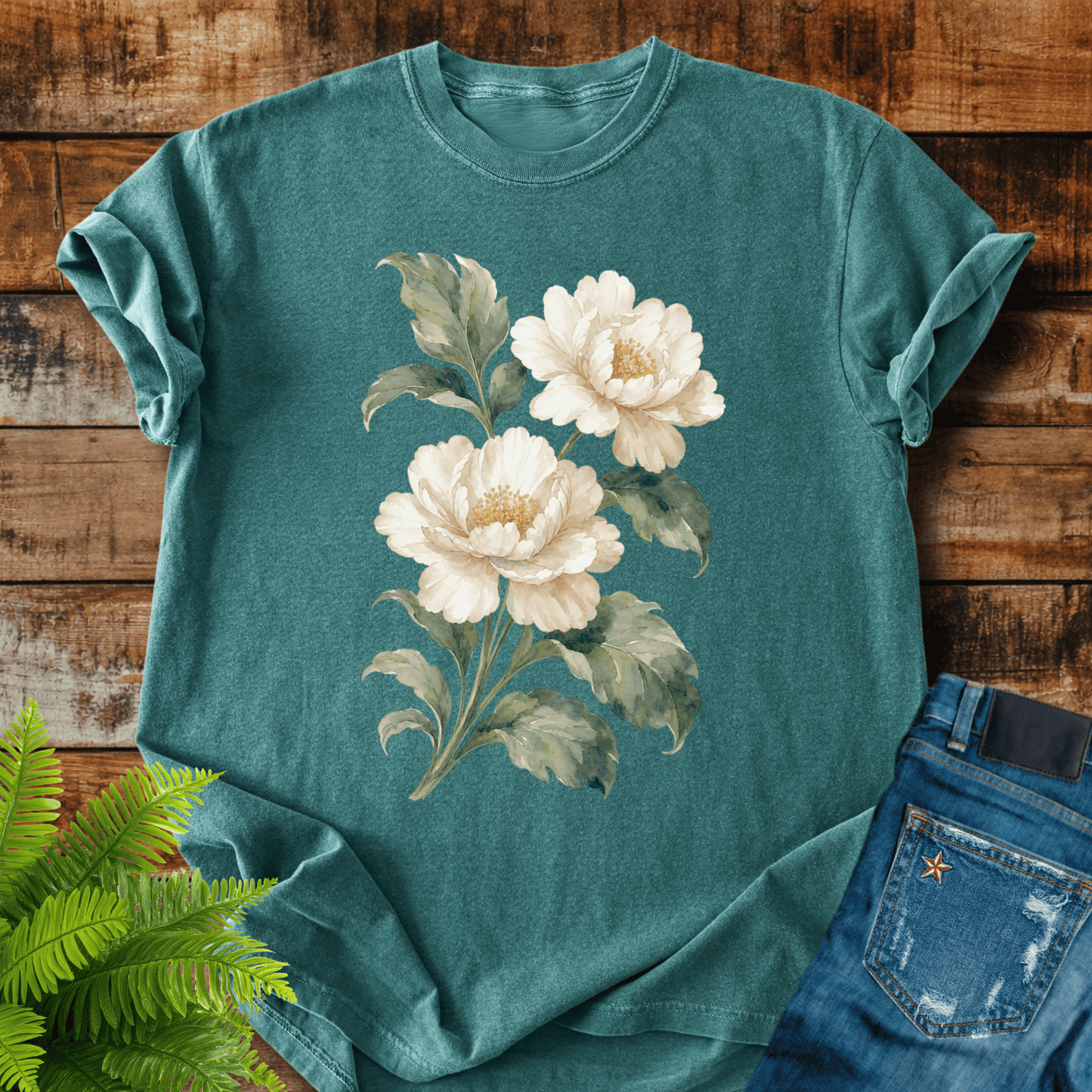 White Peonies T-shirt