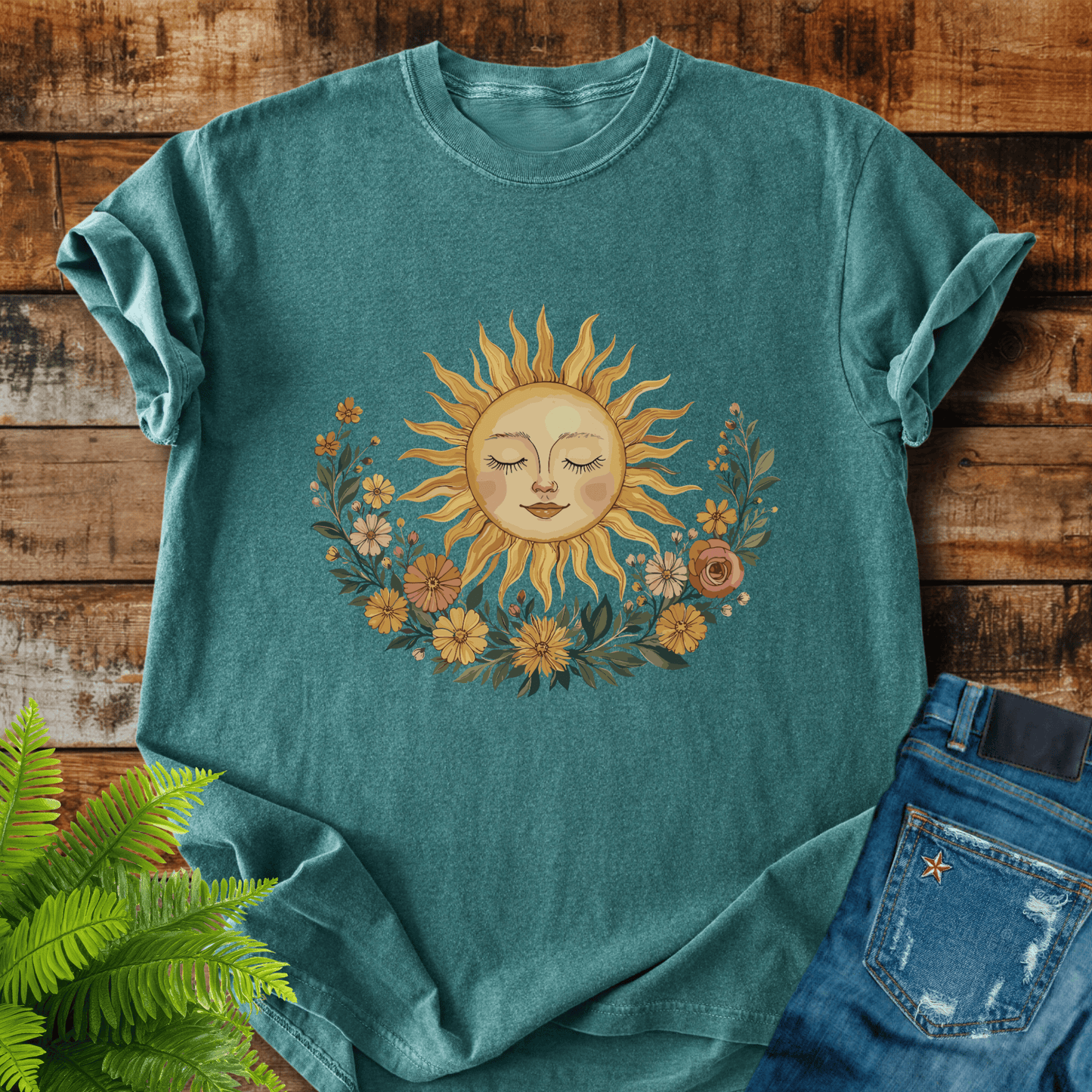 Floral Sun Face T-shirt