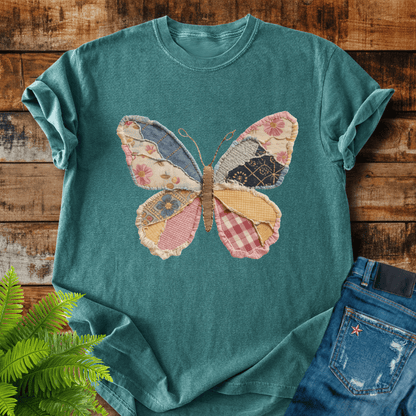 Faux Patchwork Butterfly T-shirt