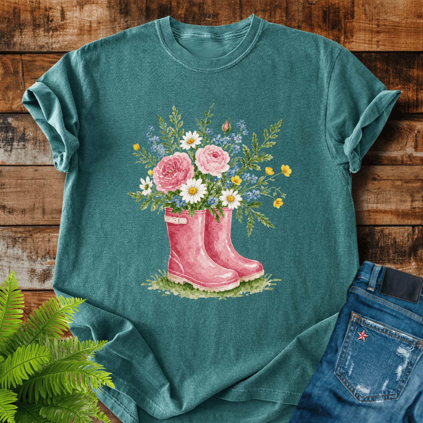 Floral Rainboots T-shirt