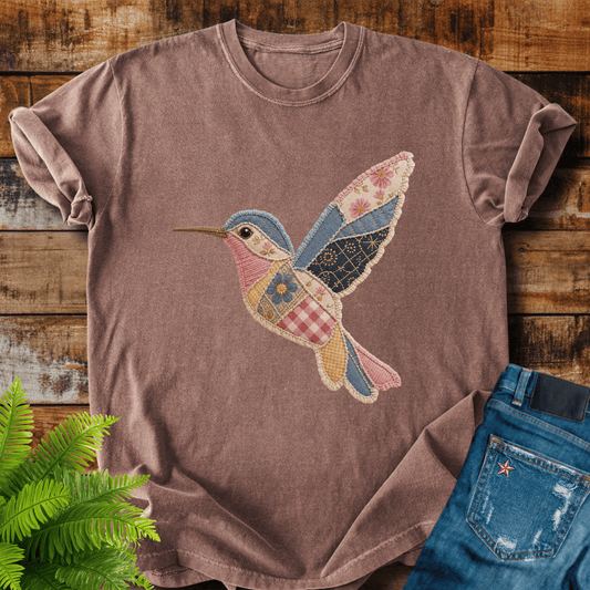 Faux Patchwork Hummingbird T-shirt