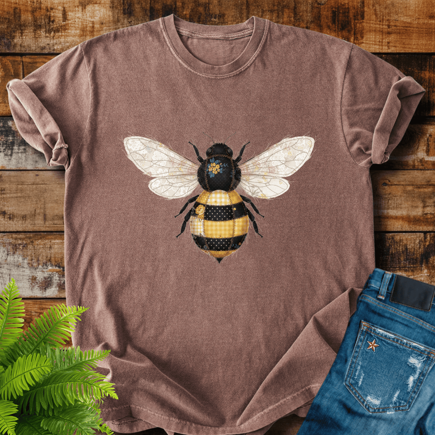 Faux Patchwork Bumblebee T-shirt
