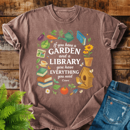 Garden Library Quote T-shirt