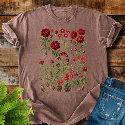 Red Roses Botanical T-shirt