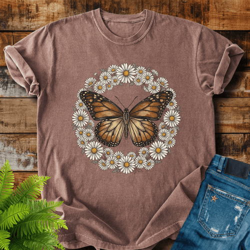 Butterfly Daisy Wreath T-shirt