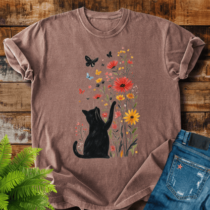 Black Cat Garden T-shirt